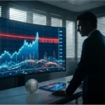 Graphique du prix de l'Ethereum avec une ligne de résistance rouge à 2196 dollars observée par un trader