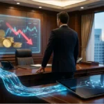 Analyste de Goldman Sachs devant un graphique de liquidation d'ETF XRP et un pivot vers Hyperliquid