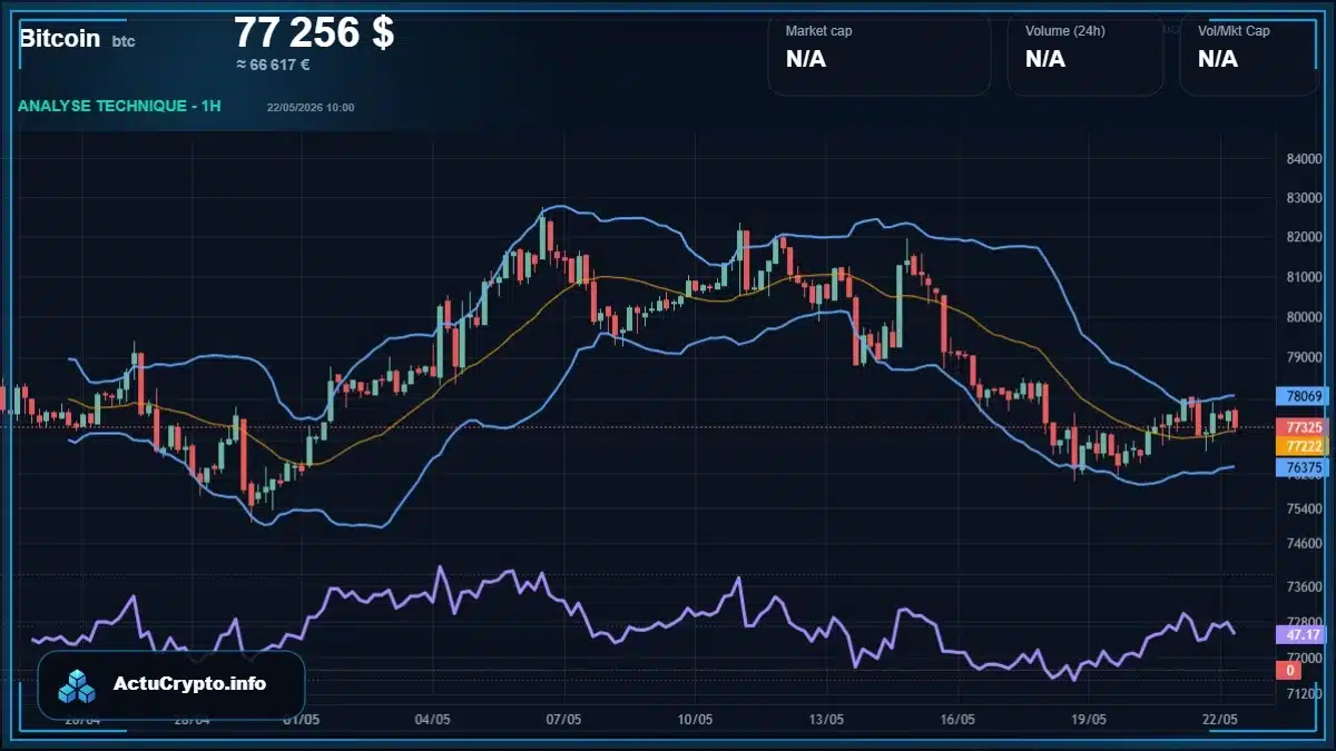 Graphique du cours Bitcoin Analyse technique du cours Bitcoin avec données de marché récentes