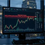 Graphique de trading Bitcoin montrant la résistance du marché crypto à 80 000 dollars