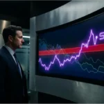 Un analyste financier observe un graphique boursier de la cryptomonnaie Solana montrant une zone de résistance technique