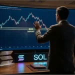 Graphique de trading Solana montrant le prix SOL testant un support à 88 dollars