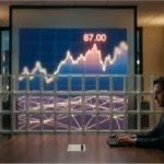 Graphique boursier de Solana affichant le prix de 87 dollars sur un écran de trading