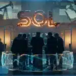 Illustration réaliste de Solana testant un support technique clé dans un contexte de tensions géopolitiques et de pression macroéconomique