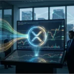 Graphique de trading XRP montrant une consolidation et une flèche de cassure haussière