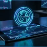 Graphique financier et données numériques illustrant la volatilité du marché crypto