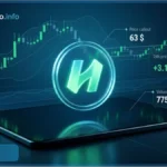 Graphique d'analyse technique du jeton Hyperliquid affichant un prix de 63 dollars et un volume de 775 millions sur une tablette numérique.