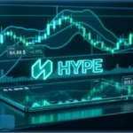 Graphique d'analyse technique du jeton HYPE d'Hyperliquid affichant un prix de 64,88 dollars sur un écran de trading