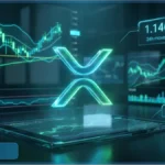 Tableau de bord d'analyse technique affichant le logo XRP et le prix à 1,14 dollar