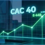 Graphique financier en hausse représentant l'indice CAC 40