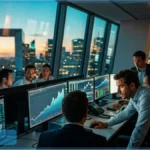 Courbe verte ascendante franchissant la resistance des 8 500 points du CAC 40