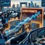 Graphique 3D illustrant la résistance du CAC 40 à 8 500 points