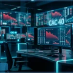 Analyse technique du CAC 40 montrant un graphique en baisse vers le support de 8160 points