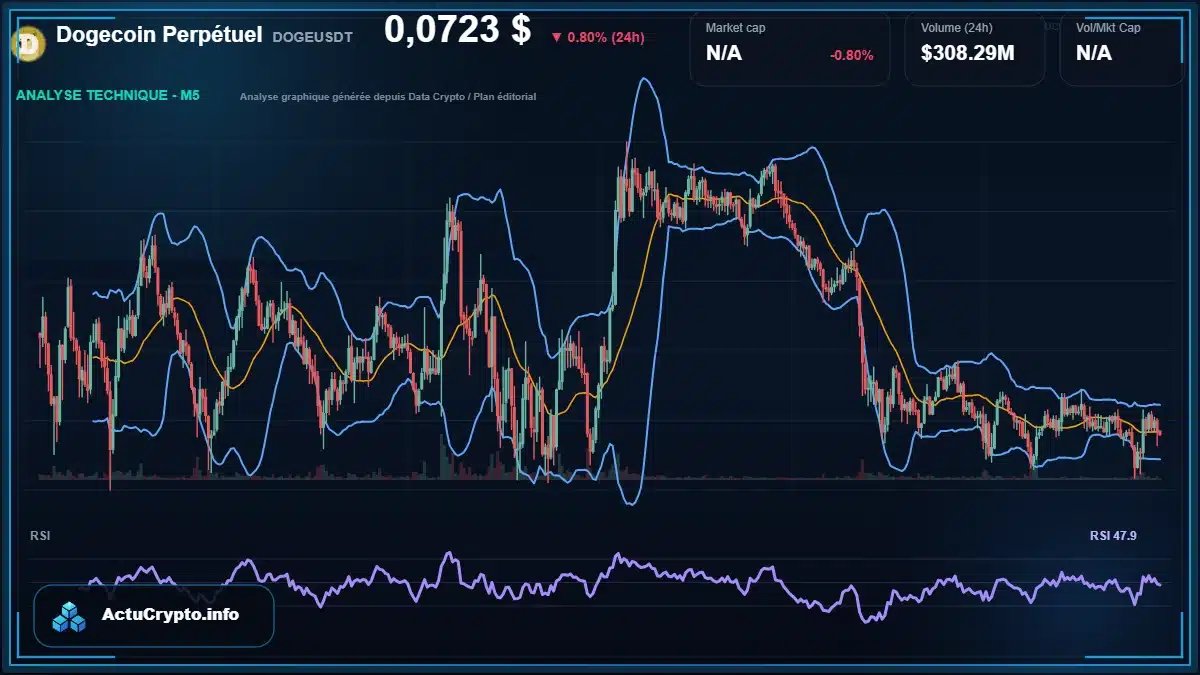 Graphique du cours Dogecoin Perpétuel à 0.07 $ Analyse technique du cours de Dogecoin Perpétuel de dogecoin à 0.07 $ aujourd'hui