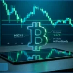 Graphique d'analyse technique illustrant la chute du cours Bitcoin à 60603 $, avec un indicateur de survente signalant un support critique pour la cryptomonnaie.