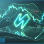 Graphique d'analyse technique montrant la baisse du prix de la cryptomonnaie Hyperliquid HYPE avec des indicateurs de marché