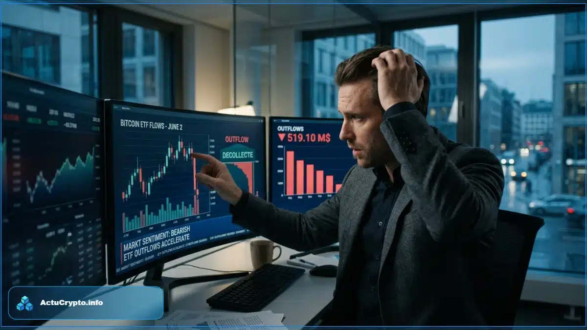 Les ETF Bitcoin subissent une décollecte massive de 519 millions de dollars Les ETF Bitcoin subissent une décollecte massive de 519 millions de dollars