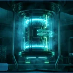Illustration d'un ordinateur quantique futuriste lumineux, représentant la menace technologique pour la cryptographie de Bitcoin d'ici 2031.