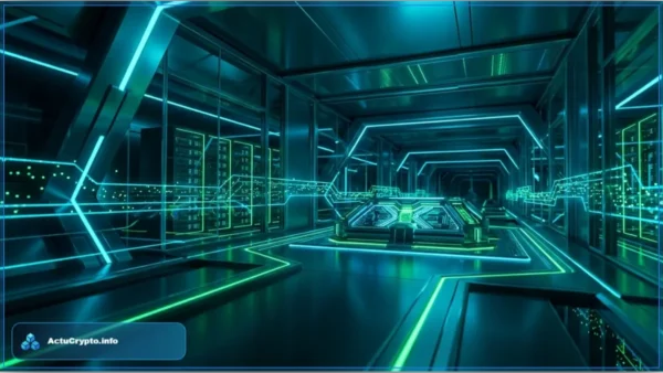 Representation d'une infrastructure reseau futuriste illustrant l'attaque frontend de 3 millions de dollars sur Polymarket.