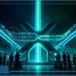 Logo futuriste de Ripple XRP illuminé illustrant l'intégration du MXNB