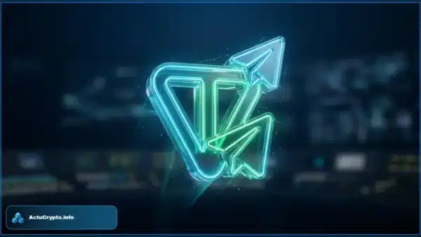 Rendu 3D du logo Toncoin illustrant les revenus de staking de TON Strategy