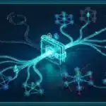 Représentation numérique de la liquidité crypto DeFI optimisée par le protocole Aqua de 1inch.