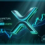 Logo 3D du XRP avec graphique de trading montrant le prix à 1.0993 dollar et un volume de 235 millions
