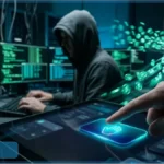 Illustration d'un portefeuille crypto perdant ses jetons USDT dans un trou noir, symbolisant une arnaque crypto.