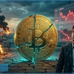 Traders dans une salle de marché analysant les graphiques du Bitcoin suite aux tensions au Moyen-Orient