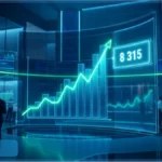 Graphique holographique montrant le rebond du CAC 40 à 8 315 points dans une salle de marché