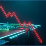 Graphique illustrant la chute du CAC 40 et le test du support des 8 300 points à la Bourse de Paris