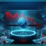 Traders en salle de marché observant la baisse du cours du XRP sur des écrans d'analyse technique