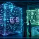 Cerveau IA Claude Mythos analysant la sécurité des cryptomonnaies