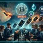 Graphique lumineux montrant la baisse de volatilité et la consolidation du marché crypto