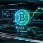 Graphique d'analyse technique montrant le cours Bitcoin bloqué sous la résistance des 65 000 dollars face aux incertitudes macroéconomiques.