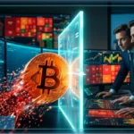 Des traders inquiets analysent les graphiques du cours Bitcoin qui rebondit vers 65 000 dollars.