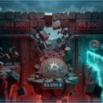 Représentation 3D du cours Bitcoin face à une zone de résistance technique.