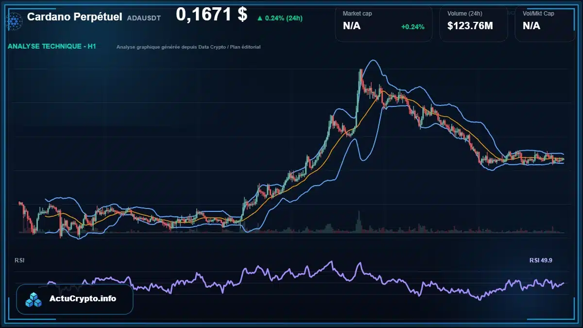 Graphique du cours Cardano Perpétuel à 0.17 $ Analyse technique du cours de Cardano Perpétuel de cardano à 0.17 $ aujourd'hui