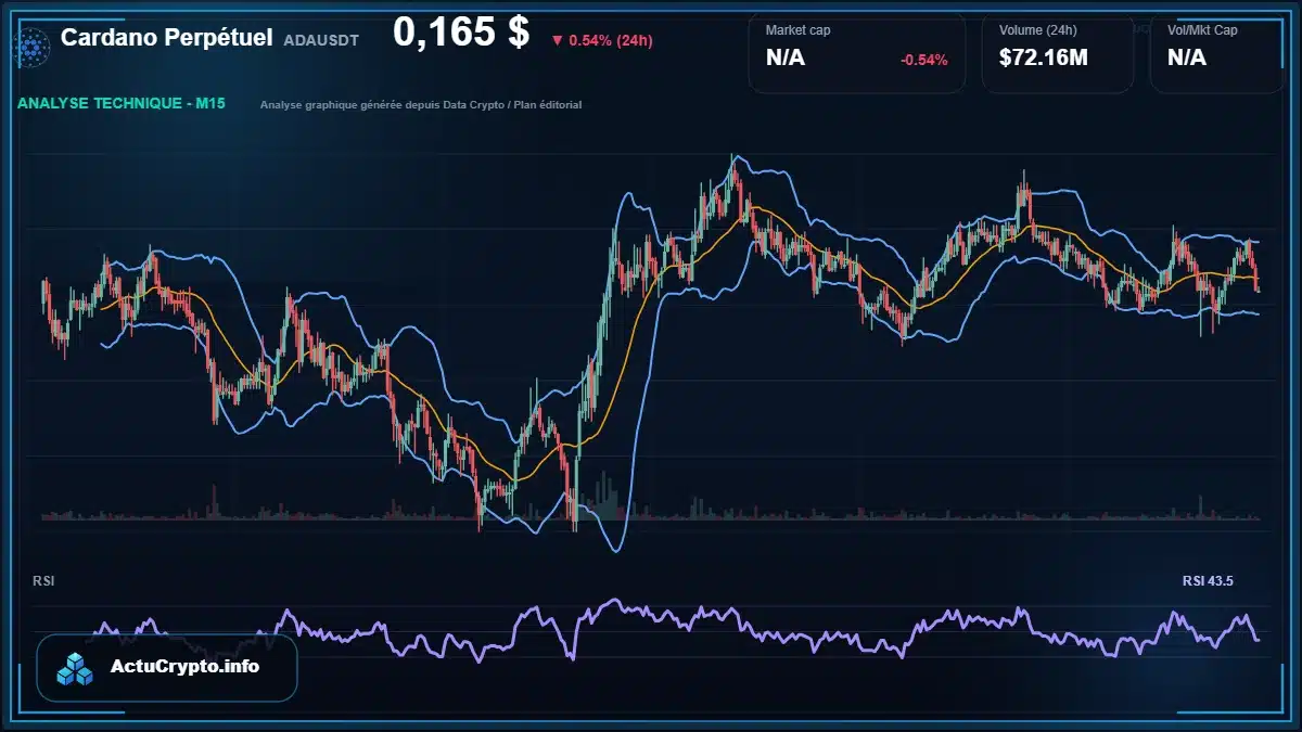 Graphique du cours Cardano Perpétuel à 0.17 $ Analyse technique du cours de Cardano Perpétuel de cardano à 0.17 $ aujourd'hui