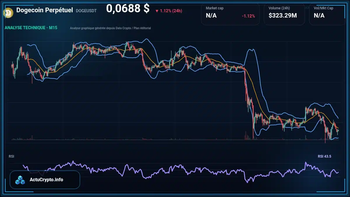 Graphique du cours Dogecoin Perpétuel à 0.07 $ Analyse technique du cours de Dogecoin Perpétuel de dogecoin à 0.07 $ aujourd'hui