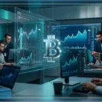 Traders professionnels analysant les graphiques lors de l'expiration des options Bitcoin