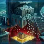 Un distributeur automatique de cryptomonnaies dans un environnement sombre.