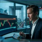 Graphique financier lumineux montrant l'évolution et la pause technique du CAC 40 autour des 8 320 points à la Bourse de Paris