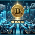 Courbe ascendante en néon bleu et vert représentant la hausse de la capitalisation du marché crypto
