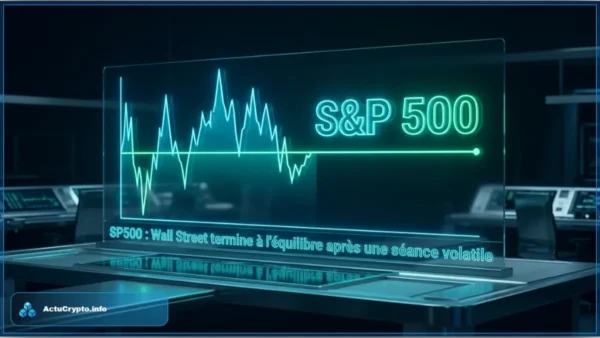 Graphique boursier lumineux montrant la forte volatilité de l'indice SP500 à Wall Street
