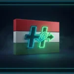 Drapeau de la Hongrie avec un symbole crypto en néon vert illustrant la nouvelle réglementation MiCA