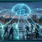 Cerveau numérique lumineux symbolisant l'intelligence artificielle France et les défis de l'IA agentique