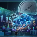 Trader observant un graphique financier affichant le rebond du XRP à 1,12 dollar