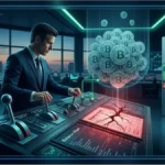 Graphique boursier de l'action MSTR et symbole Bitcoin sur un écran financier.