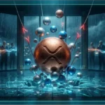 Une lourde sphère métallique brisant le sol, illustrant la correction du XRP lors de l'analyse Data Crypto du jour.